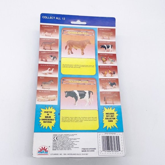 Blue Ribbon Farm Animal Collection Fun Rise Toy Set charolais bull Holstein Cow - Picture 6 of 10